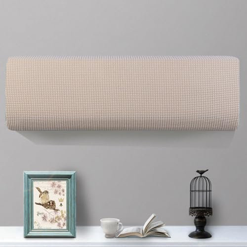 Morbuy Cubierta de Aire Acondicionado Antipolvo, Lavable Funda Protectora de Unidades de Pared, Protector de Aire Acondicionado para Interiores para Oficina y Hogar (80-86cm,Beige)