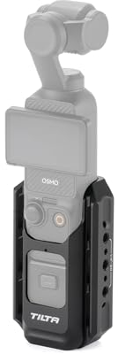Tilta Pocket 3 Erweiterungsadapter, Kamerakäfig Zubehör für DJI Osmo Pocket 3 mit 1/4-20 Gewinde NATO Schienen - Aluminium Schwarz TA-T65-AME-B