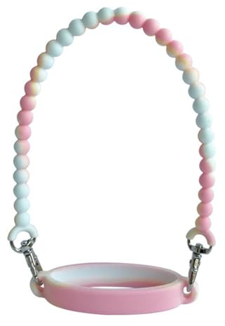 Blanketswarm Wasserflaschengriff, Wasserflaschenschlinge, Träger, Halter mit Riemen, Weiches, Langlebiges Silikon, für 8 Bis 40 Unzen Flaschen, Kompatibel mit Stanley Cup-Zubehör(Rosa)