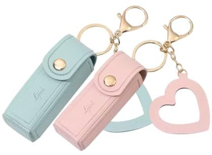 BELLIFFY 2 Stück Mini Schlüsseltasche Lippenstift Halter Für Geldbörse Schlüsselanhänger Lippenstift Halter Lipgloss Schlüsselanhänger Tasche Hängende Verzierung Lippenstift