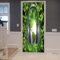 3D Grüne Blätter, Grauer Rahmen Türposter Selbstklebend Türaufkleber Tapete Wandbild Kunst Wandaufkleber Foto 77 X 200 Cm Für Wohnzimmer Schlafzimmer Badezimmer Küche Büro Pvc Abnehmbare Türde 0
