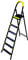 3, 4, 5, 6 Step Heavy Duty Portable Folding Anti Slip Step Ladders For DIY Strong Sturdy Aluminum Safety Household Stepladders for Home Kitchen Garage Gardening Industrial Use (Black, 6 Step)