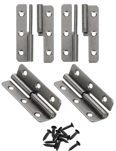 Sourcing Map 4Pcs Lift Off Hinges, Right Handed, Black Iron, 2 Detachable, Quiet & Smooth Rotation