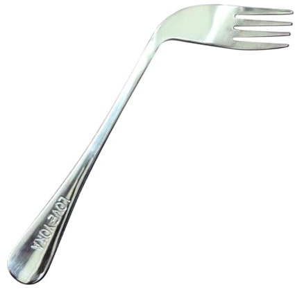 Fourchette coudée pour personnes âgées – Fourchette à manger coudée – Ustensile incurvé – Outils d'aide à l'alimentation autonome | Ustensiles d'allaitement pour personnes âgées et handicapées