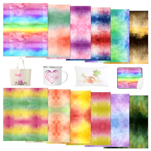 Tintnut Watercolor Gradient Sublimation Ink Transfer Paper 12pcs 12x10in