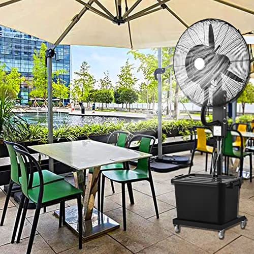 WANGXLGD Ventilador de nebulización para Exteriores, Ventilador de Pedestal oscilante Comercial con Ventilador de enfriamiento de Niebla, Altura Ajustable, Tanque de 11 galones (71cm/28in)
