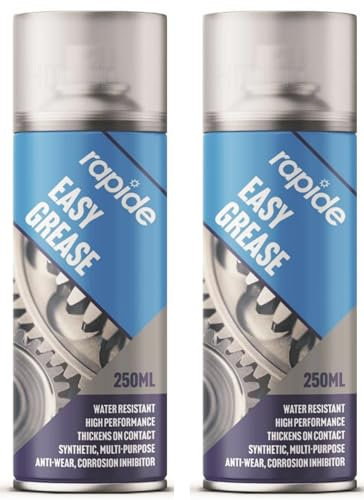 2 x Easy Grease Spray 250ml – High-Performance, Water-Resistant Synthetic Lubricant for Reducing Wear & Preventing Corrosion | Ideal for Hinges, Sliding Doors, Bikes & Tools