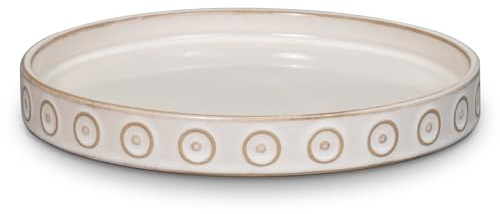 Eightpot Plant Tray for Pots - Ceramic Plant Saucer for Indoors Outdoors 7.5 Inch Plant Water Catcher Tray Plant Drainage Dray Decorative Flower Pot Saucer Plant Plates to Catch Water, Cream White