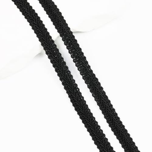 Gimp Braid Trim 12Yards 1.2cm/0.47in Deep Brown Fabric Decorative Webbing for All Kinds of Sewn Garments, Curtains,Lampshade, Sofa DIY Sewing and Crafting (Deep Brown)
