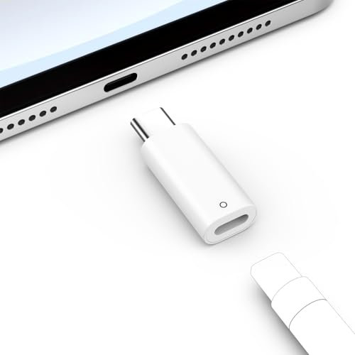 MoKo Adattatore di Ricarica da USB C a Pencil Compatibile con Apple Pencil 1a Gen., Connettore iPencil per iPad 10a Gen., Adattatore da USB-C a Apple Pen per Ricarica, Accoppiamento Bluetooth