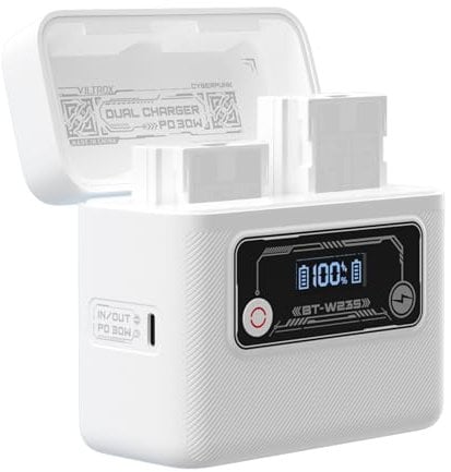 VILTROX NP-W235 Kamera-Akku-Ladegerät & Powerbank, 5500 mAh, 30 W, USB-C bidirektionales Schnellladen, kompatibel für Fuji Kamera X-T5 X-T4 X-T30 II X-S10 X-T200 X-T30 X-H1 X-H2 X-T3 X-T100