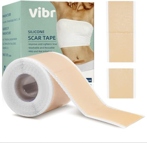 Dufuso Pansement Silicone Cicatrice, Réutilisables Silicone Scar Sheets, Pansement Cicatrisant Pour Les Cicatrices Causées Par Césarienne, Chirurgie, Brûlures, Chéloïdes, Brûlures (4 cm x 150 cm)