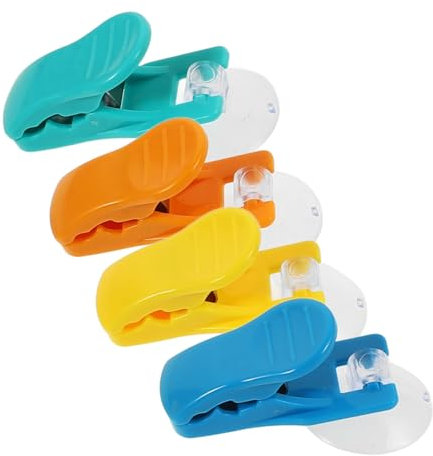 MUELODSIC 4pezzi Clip Ventosa in Riutilizzabili Supporto Per Morsetto Ventosa Per Appendere Asciugamani Morsetto Per Cucina e Bagno