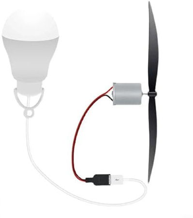 HOHOVYVY Windkraftgenerator Mit USB-Beleuchtung Lehrreiches Windrad Set Mit Propeller Und Motor Für Experimente