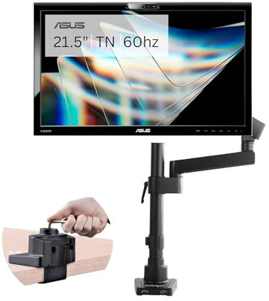 ASUS VK228H, 21.5-inch 1920x1080 TN Monitor, Built-in 720p HD Webcam, HDMI/DVI/VGA, USB 2.0-B, Stereo Speakers, Black (Renewed)