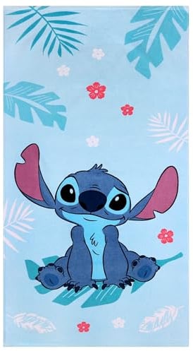 DISNEY Stitch Kinder-Strandtuch 70x140 cm, Baumwolle, OEKO-TEX (G)