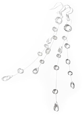 Ohrringe in Tropfenform, transparent, für Damen, Morgen, Dewdrop, Ohrringe, Anhänger, schwimmend, Regentropfen, handgefertigt, Schmuck