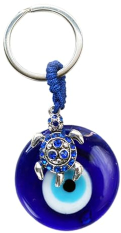 Porte-clés bleu mauvais œil, joli pendentif porte-bonheur, décoration d'intérieur, anneau pour filles et femmes, pendentif, attache-clé（A)