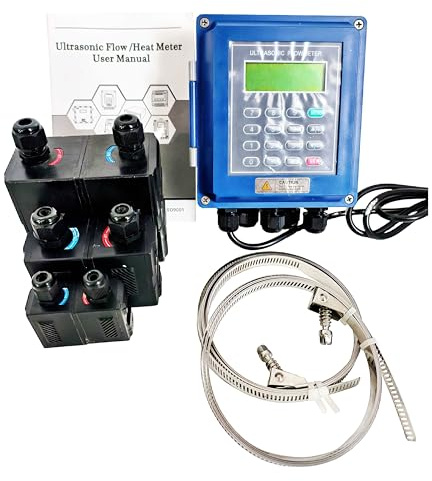 HFBTE Clamp-on Ultrasonic Water Flow Meter Ultrasonic Flowmeter For Pipe Diameter DN25 To 6000mm/0.98 To 236.22in With -30 To 160℃ 3 Size High Temperature Transducers TS-2-HT TM-1-HT TL-1-HT