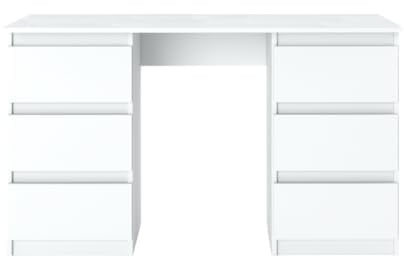 VBChome Schreibtisch 120x50x75 cm Weiß – Bürotisch mit 6 Schubladen Computertisch PC-Tisch Arbeitstisch Laptoptisch Home Office Schreibtisch