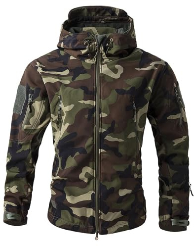 MOKBAY Tactical Jacke Herren Camo Jacke Military Camouflage Angeljacke Outdoor Feldjacke Taktisch Jagdjacke Army Winterjacke