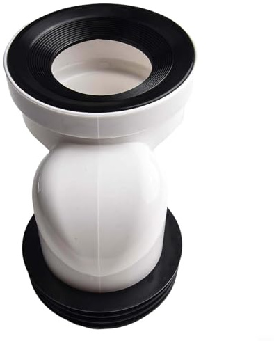 GANCEI Raccord de cuvette de WC, raccord de tuyau d'évacuation et connecteur de casserole avec joint en caoutchouc, design droit ou excentrique (D)
