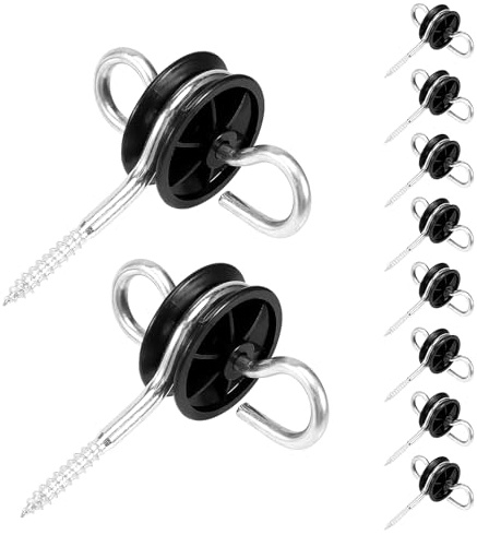 Tuesoa 10Pcs Electric Fence Gate Handle Anchor Electric Fence Insulators Fence Wire Insulators for Electric Fence Wood Post