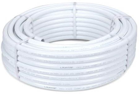 LavaTap 22mm x 50m PEX Barrier Pipe Coil White - WRAS Approved Plastic Plumbing PEX for Hot and Cold Water Heating Systems Push Fit Compatible Copper Pipe Alternative