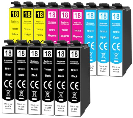 Yowell 15x Druckerpatronen Kompatibel für Epson 18 18XL Multipack | für Expression Home XP-322 XP-215 XP-205 XP-225 XP-305 XP-325 XP-422 XP-405 XP-415 XP-425 XP-315 XP-312 XP-412 XP-102