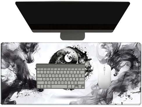 Tapis de souris - 40 x 90 cm - Style chinois - Tapis de souris polyvalent - Design en caoutchouc souple pour un mouvement fluide - Idéal pour le travail, l'étude, le bureau à domicile et la chambre à