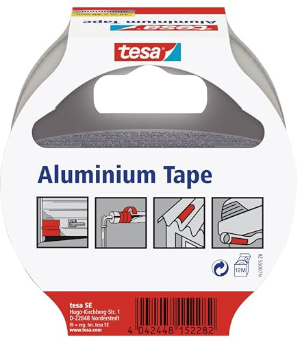 tesa Aluminiumband, selbstklebend, 10m x 50mm, Silber (10 Rollen)