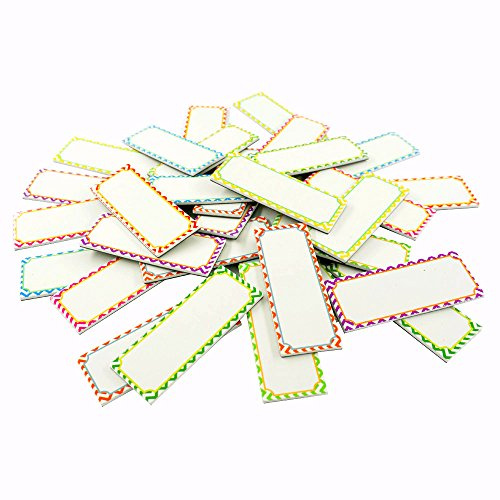 Magnetische trocken abwischbare Etiketten, Namensschilder für Whiteboards, 32 Etiketten, 8 Farben, 14 cm x 5 cm