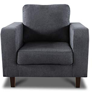Sessel Kera - Couch, Couchsessel, Loungesessel, Stühl, Holzfüße, Velours Stoff, Couchgarnitur (Dunkelgrau (Cosmic 97))