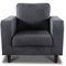 Sessel Kera - Couch, Couchsessel, Loungesessel, Stühl, Holzfüße, Velours Stoff, Couchgarnitur (Dunkelgrau (Cosmic 97))