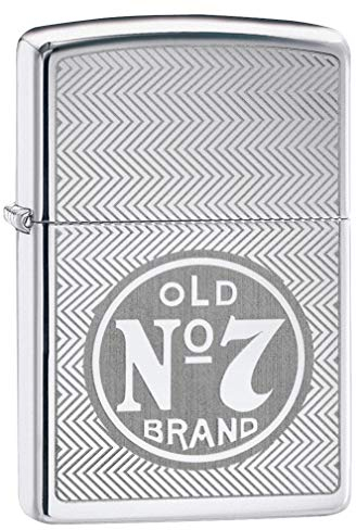 ZIPPO – Sturmfeuerzeug, Jack Daniel’s ©, Laser Engraved, Chrome High Polished, nachfüllbar, in hochwertiger Geschenkbox