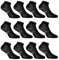 LANCETTI - 12 Paia Calzini Corti Sneaker per Uomo o Donna, Fantasmini in Cotone Filo di Scozia, Nero 39-42