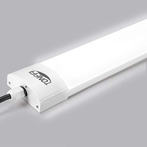 TONFFI LED Feuchtraumleuchte 120CM 36W 3600LM LED Röhre 5000K Kaltweiß IP65 Wasserfest Flimmerfrei Feuchtraum Wandleuchte für Garage Keller Werkstatt Büro Parking Warenhaus