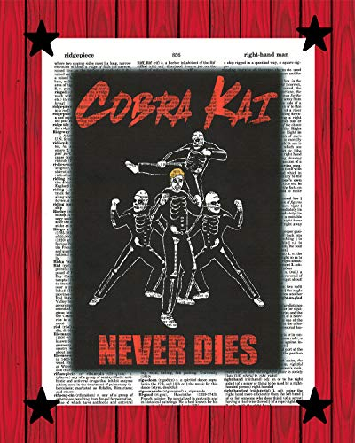 Cobra Kai Fan Art Cobra Kai Never Dies Poster Strike First Strike Hard No Mercy Cobra Kai Wörterbuch Kunstdruck 20 x 25 cm