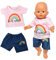 Miunana Puppenkleidung Outfits für Baby Puppen, Sommer Kleidung für 35-43 cm Puppen, Regenbogen Bekleidungsset für Puppen