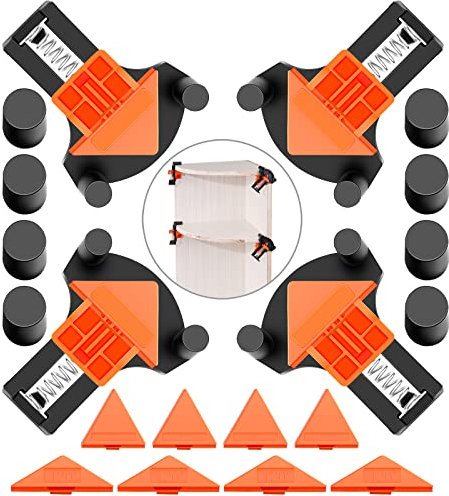 60/90/120 Degree Multi Angle Pro Corner Clamps Set for Woodworking,Adjustable Spring Loaded Right Angle Carson Clamps for Carpentry,Frame Making Cabinet Wood Tools Accessories