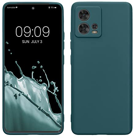 kwmobile Handyhülle kompatibel mit Motorola Edge 30 Fusion Hülle - Handy Case aus weichem Silikon in Petrol