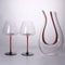 HALAWAKA Wine Decanter - 100% Lead-Free U Shaped Crystal Glass Wine Carafe Hand-Blown Black-Red Red Wine Decanter Carafe