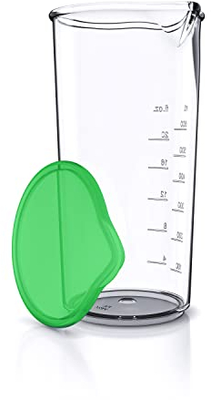 Arendo – Bicchiere per mixer ad immersione da 600 ml – Ideale per frullatore a mano - Misuratore con tappo – Bicchiere per frullati in Copolimero SAN termoresistente
