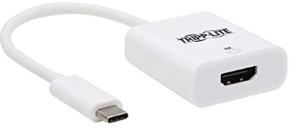 Tripp Lite USB-C to HDMI Adapter, 8K @ 30Hz, 6-inch Cable, Windows & Mac Compatible, Male-to-Female, HDR 4:4:4, HDCP 2.3, Plug-and-Play No Software Needed, White, 1-Year Warranty (U444-06N-HD8KW)
