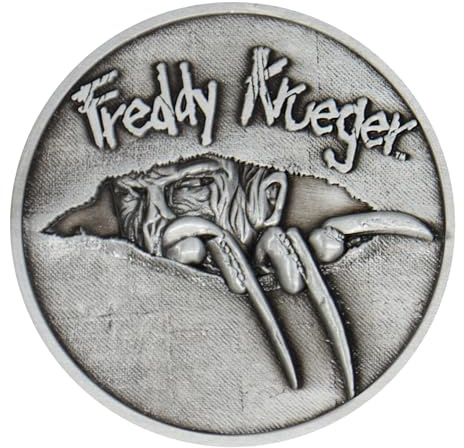 A Nightmare on Elm Street Limited Edition Medallion – Official Freddy Krueger Collectible Coin, Individually Numbered, Embossed 6.5cm, Art Card & Display Stand (5,000 Worldwide)