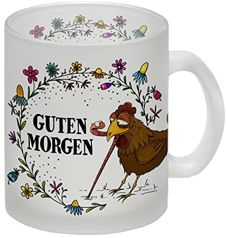 Guten Morgen Glas Tasse mit Huhn Motiv