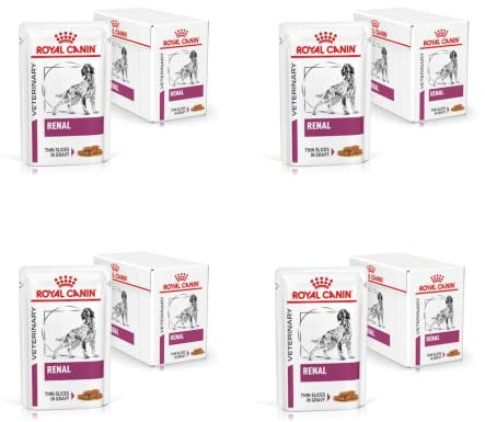 Royal Canin Veterinary Renal | 4er Pack | 4 x 12 x 100 g | Nassfutter für Hunde | Kann unterstützend wirken bei Nierenerkrankungen bei Hunden | Nassfutter in Soße