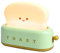 Night Light Cute Toast Lamp - Bedside Lamp for Children, Adjustable LED Night Light with USB Rechargeable Timer, Portable Bedroom Toaster Bedside Lamps for Child,Teenager, Nursery Decoration (Green)