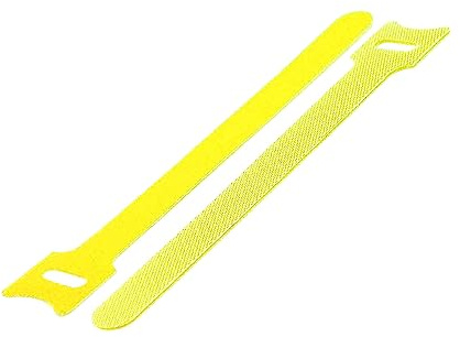 100st Kabelbinder Klett, Kabelbinder Klettverschluss, Wiederverwendbare Kabelbinder Mit Klett, Verstellbare Schnurbinder Gurt Klettbänder (150mm - Gelb)