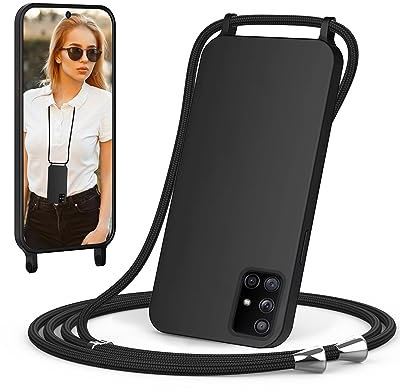 ScandiCasis Handykette für Samsung Galaxy A71 5G Hülle mit Band, Handyhülle mit Schnur zum Umhängen, weiche TPU Silikonhülle mit Band [verstellbar] Halskettenhülle für Samsung A71 5G